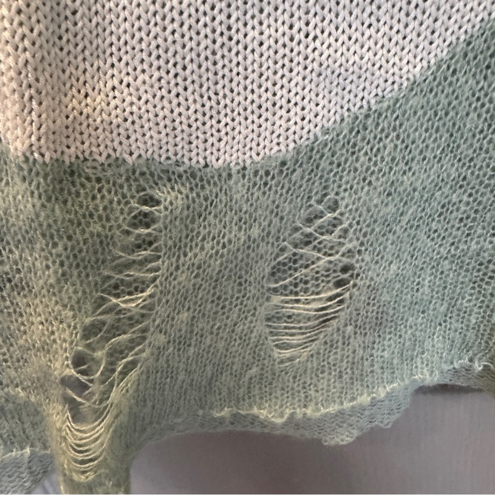 Romwe Pastel Goth Distressed Deer Sweater Jumper Tumblr 2014 Kawaii Cute Mint OS - Picture 7 of 12